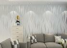 Embossing , Flocking Modern Style Wallpaper with Silver Stripes Pattern 0.53 * 10M