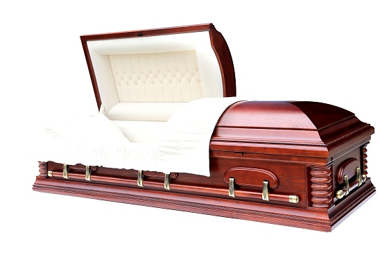 US style coffin with bed and cloth wooden casket,wholesale casket