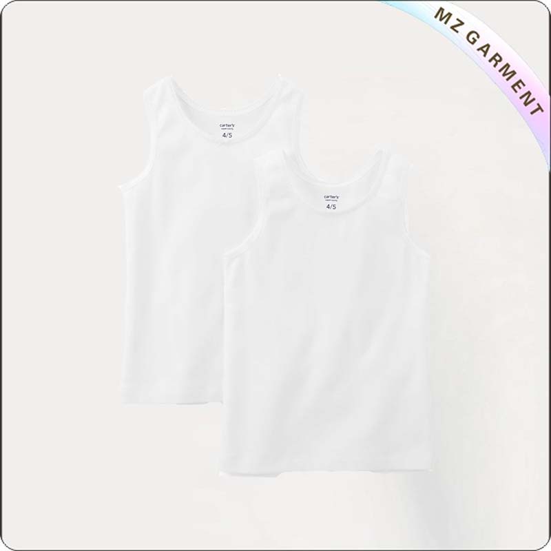 Kids Solid White Singlet