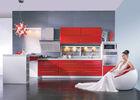 Transitional Chinese Red Modern Kitchen Cabinets , Closeout Kitchen Cabinets