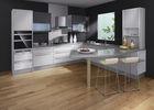Custom Waterproof Modern Kitchen Cabinets White Laminate Black Lacquer Finish