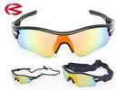 Casual Style Glossy Interchangeable Lens Sunglasses Black Frame Waterproof