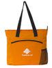 Orange 600D Polyester Shopping Bag , Reusable Shopping Tote Bags Customized