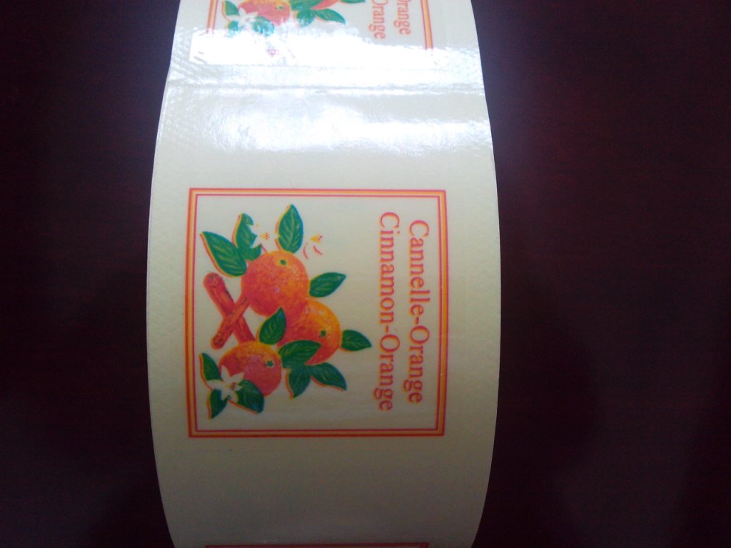 Transparent Cannelle Orange Cosmetic Bottle Labels in Rolls 