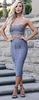 Customized Celebrity Style Bandage Dresses Clubwear 2 Piece Breathable