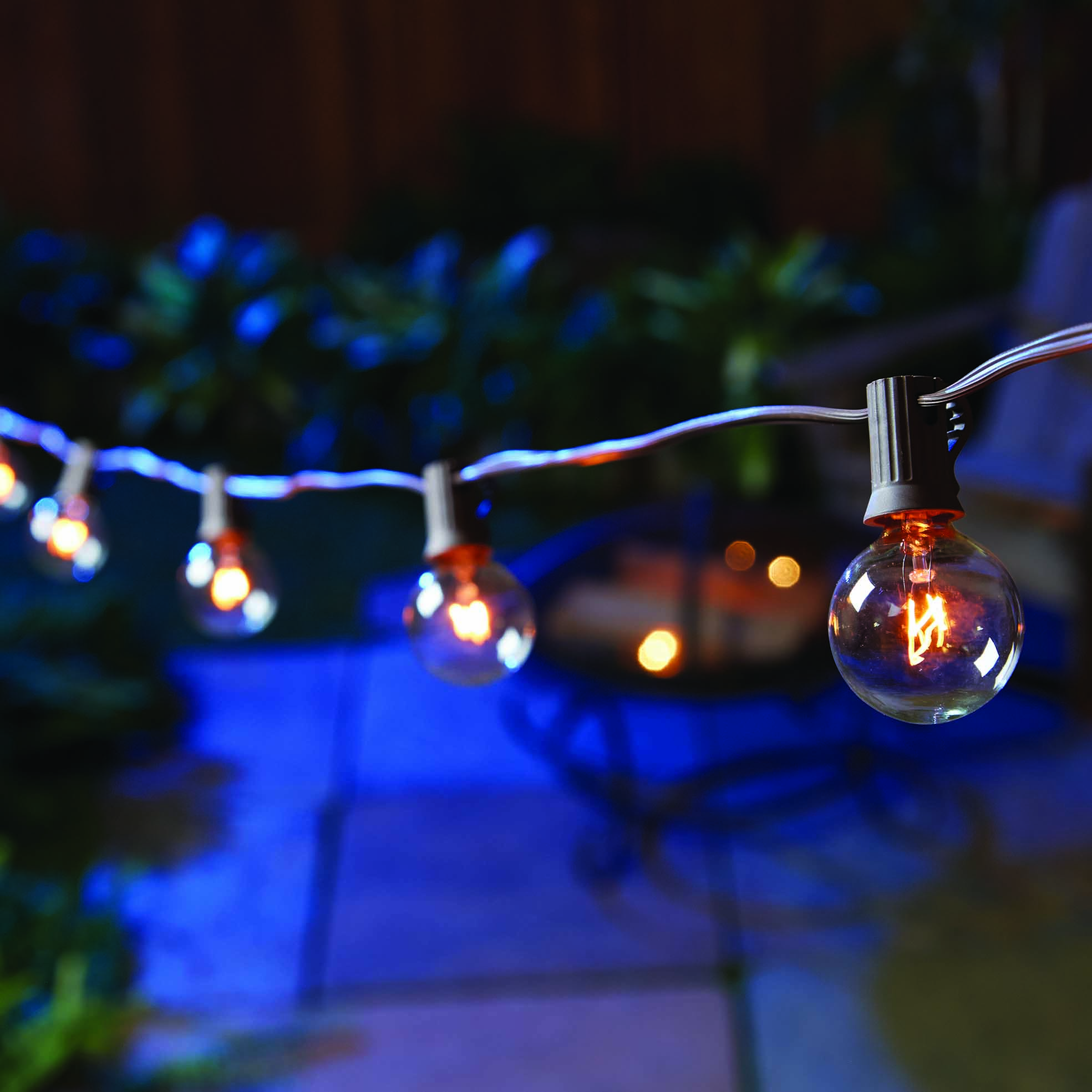 Decorative G40 Clear Bulb umbrella Light String 25CT