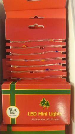 Christmas Light-B/O 25 LED 10ft SMD string lights with TRY ME, Multi-color LED
