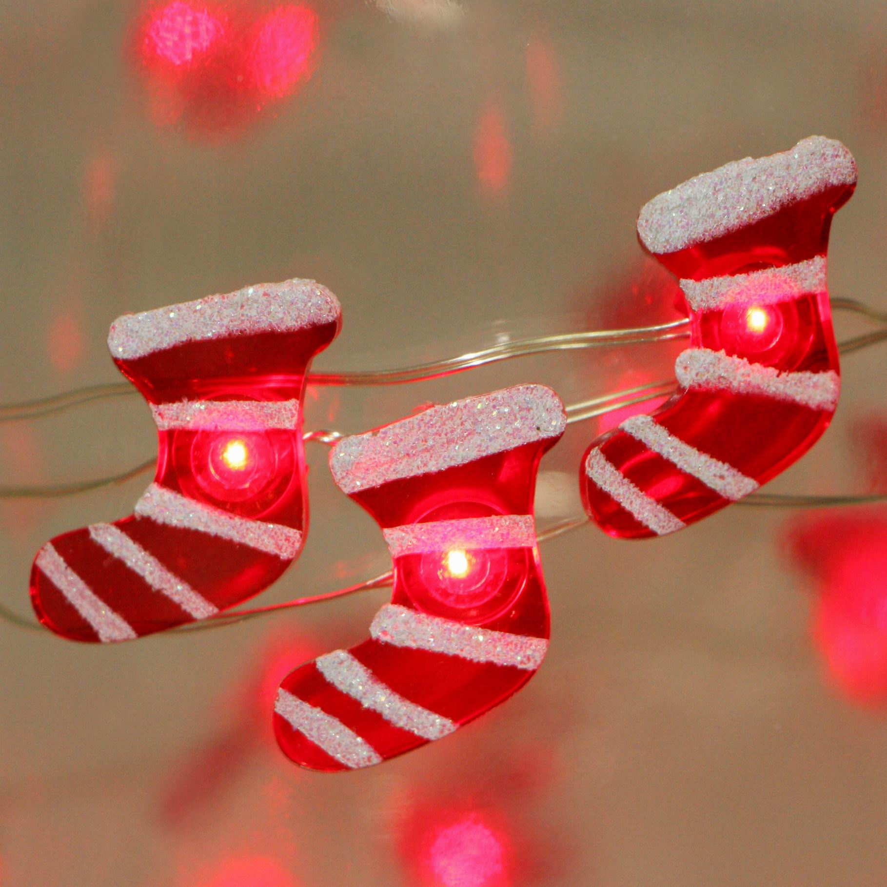 Christmas Stocking string lights with Try me,B/O 25 LED SMD 