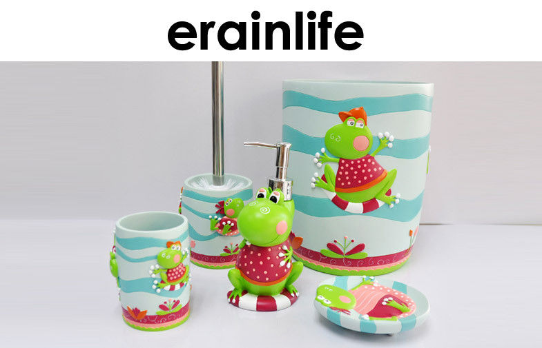 Frog Shape Kids Bathroom Accessories Multi With Carton Designs