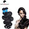 Full Cuticel Grade 7a Human Hair Extension , Natural Black Body Wave