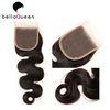 Brazilian Lace Closure Natural Black Body Wave Human Hair , 8& quot; - 18& quot; Length