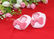 Pink Bows Accessories Handmade Crochet Baby Shoes For Girls , Knitted Baby Shoes