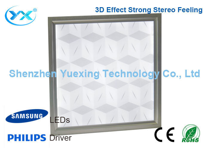 Long Lifespan Office LED Square Panel Light , 3D LED Ceiling Light Panel