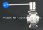 Sanitary Manual Butterfly Valves AISI 304 Welded End With 4 Position Handle