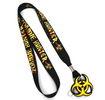 Swivel J-Hook Black Dye Sublimation Lanyards Customised With PVC Rubber Hanger