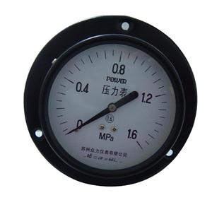 4inch-100mm Black Steel Case Brass Connection Back Type Pressure Gauge With Front Flange