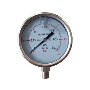 4inch-100mm Half Stainless Steel Bottom Type Liquid Filled Pressure Gauge
