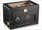 Carbon Fiber Watch Winder / Dual Watch Winder Box For 12 Men Watches