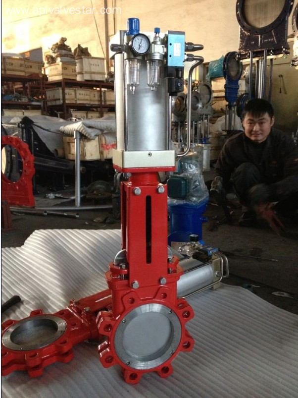 FULL LUG KNIFE GATE VALVE WITH AIR ACTUATED