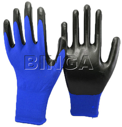 Nitrile Coated Polyester Safety Glove Made in China