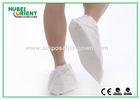 Durable White Tyvek Disposable Shoe Cover , Shoe Protection Booties