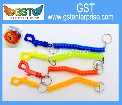 Neon Stretchy Spiral Coil Clip Keychain