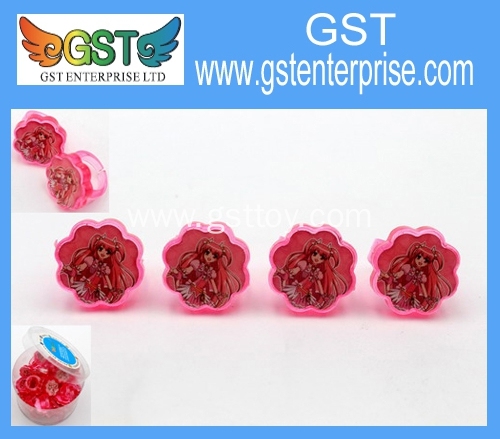 1& acute;& acute; Plastic Red Flower Rings Assorted