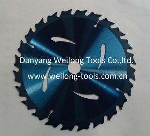 7-1/4& quot; 184mm 24T Rip Cut Saw Blade With Transparent Blue Coating