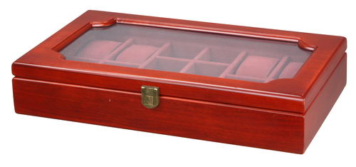 Stylish Wooden Display Box with Window Lid for Watches & Jewelry