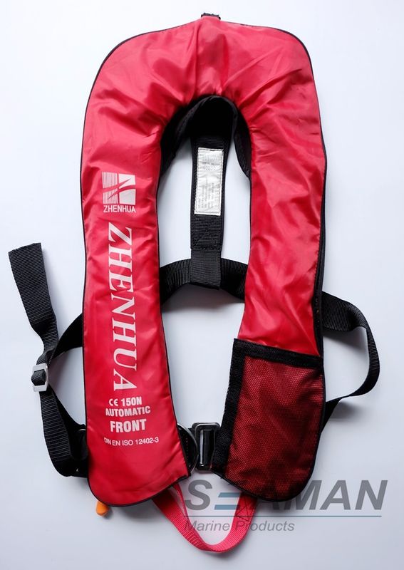 150N Auto Adult Inflatable Life Jacket With Safety Harness & Lifeline
