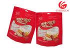 Red Color Heat Sealable Stand Up Pouches for Cracker Food Packaging