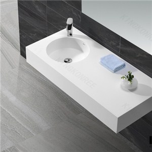 Wash Basin For Hotel Project, Wall Hung Solid Surface Wash Basin