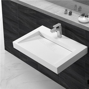 Acrylic Solid Surface Wall Hung Basin / Cabinet Basin