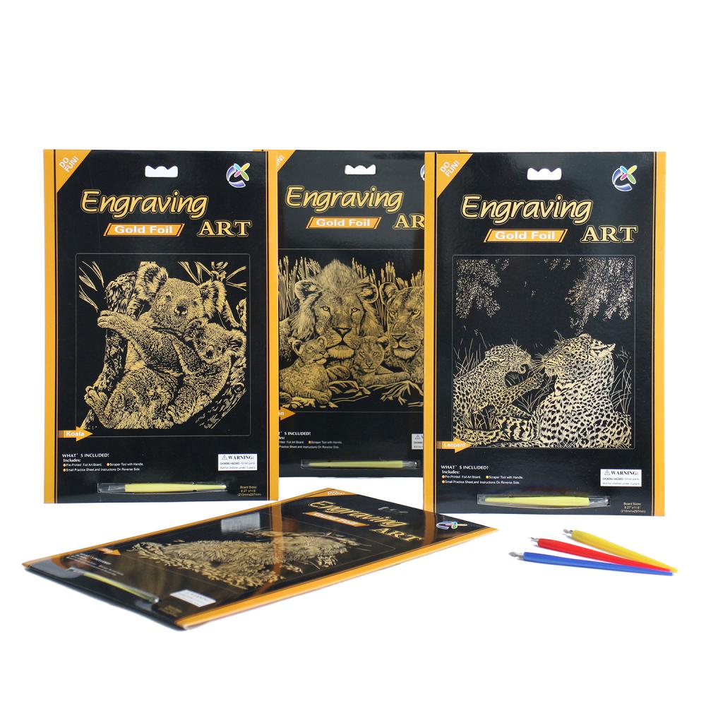 Gold Engraving Art Paper Crafts Scratch Cards