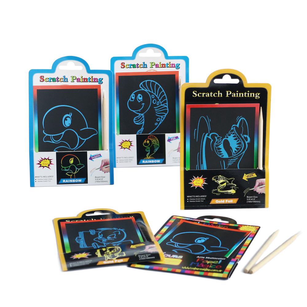 DIY Scratch Art Postcard Paper Crafts