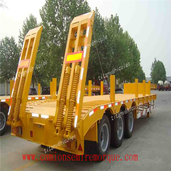 TITAN Heavy duty 3 axle 60 ton to 100 tons lowbed semi trailer low bed truck trailer for sale