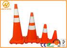 Reflective Orange PVC Traffic Safety Cones Impact Resistant 45cm / 70cm / 90cm Height