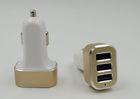 6.6A Mini Metal Portable 3 Port USB Car Charger , Silver / Gold Car Charger
