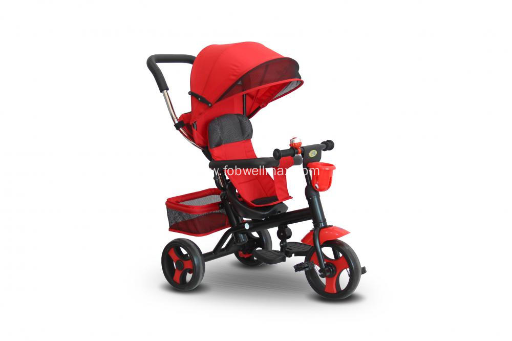 Three Wheel Hand Push Children/Baby Tricycle with Sunshade