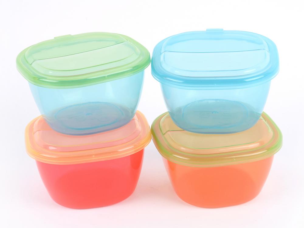 4PCS Transparent Baby Food Containers set