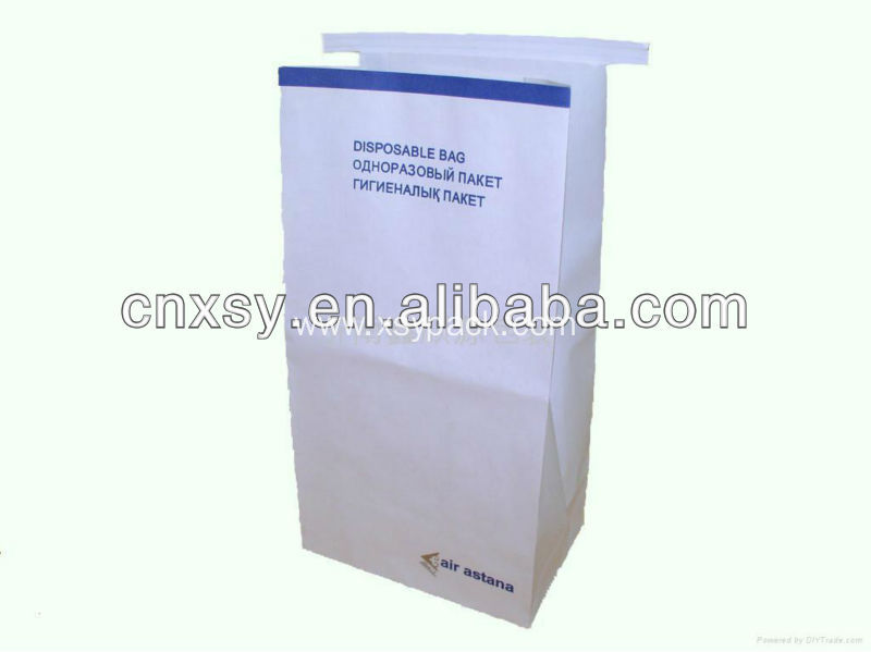 Air sickness bag customized printing airsickness bags with long clip