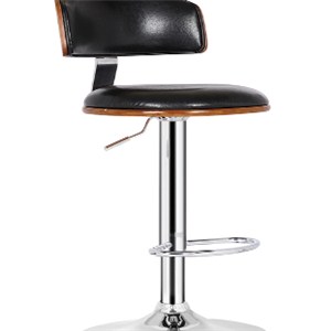 Black Adjustable Wooden Bar Stool