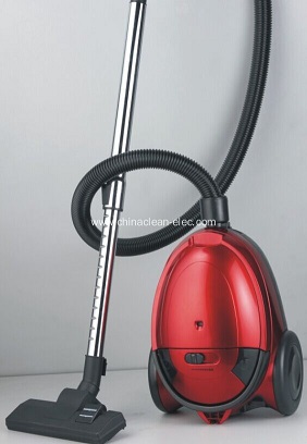 bagged vacuum cleaner with red color