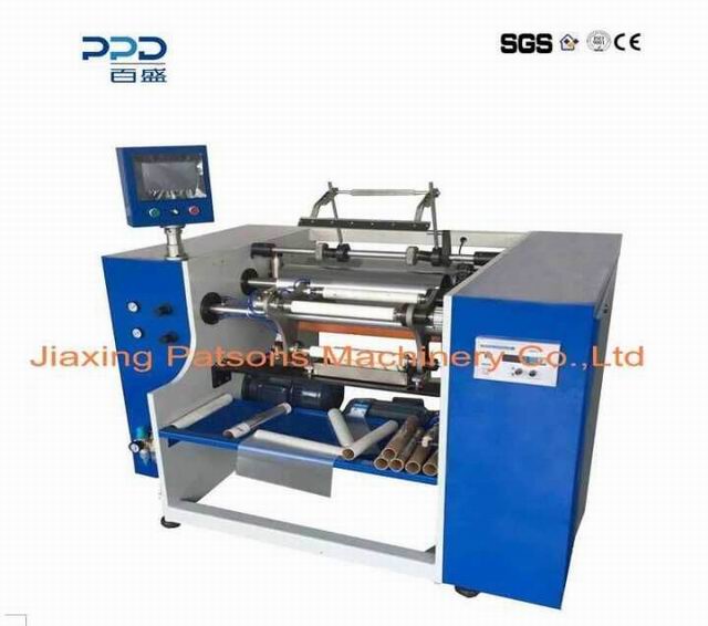 3 shaft auto gluing aluminium foil roll rewinder