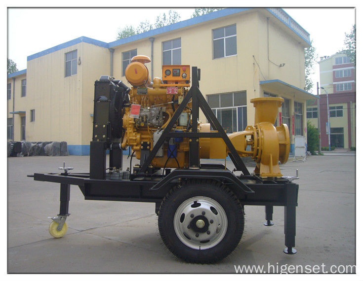 Diesel Engine Water Pump Set With Wheels Trailer