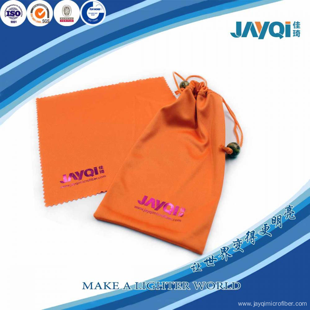 Screen Printed Orange Microfiber Bag for Eyewears