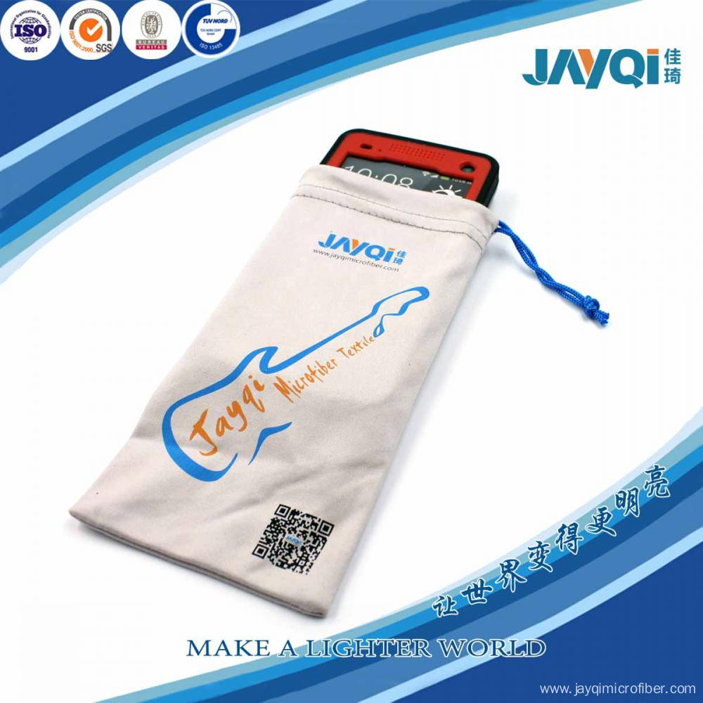 Microfiber Cloth Mobile Phone Bag with Screen Printed
