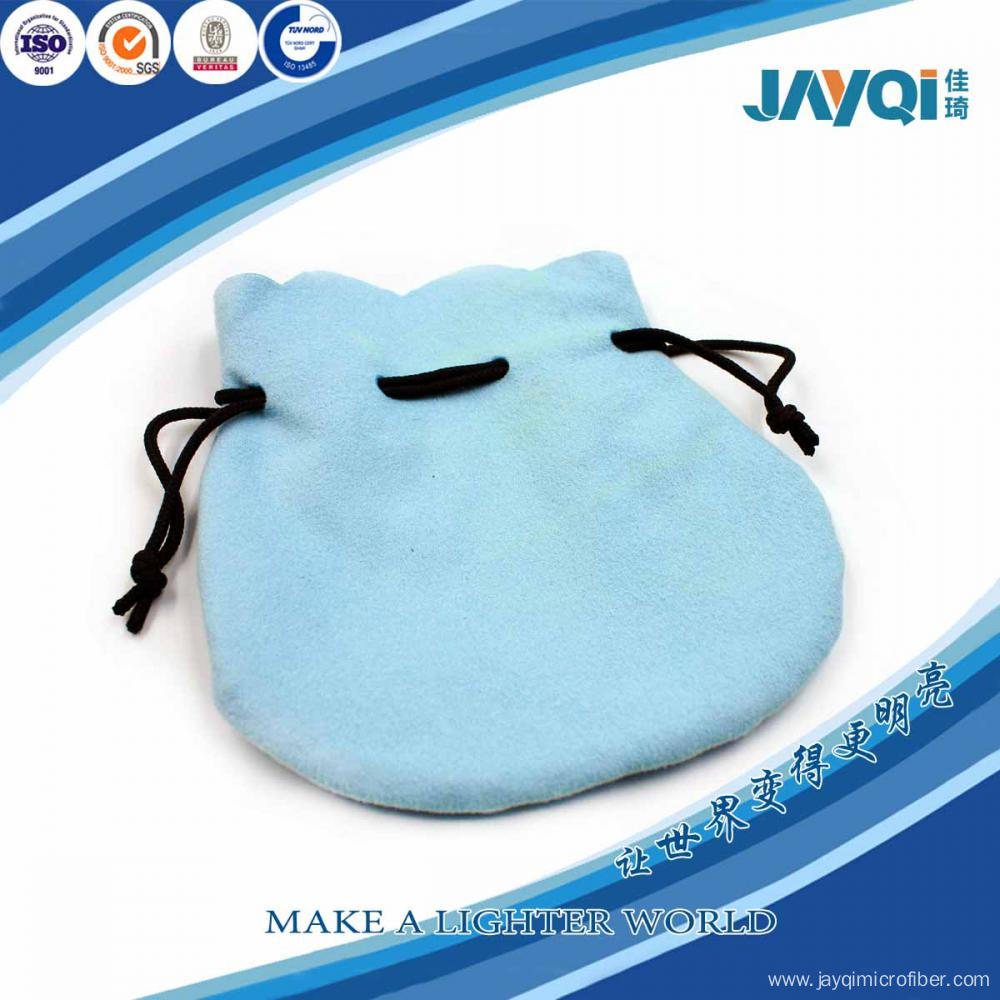 Light Blue Microfiber Pouch for Jewelry