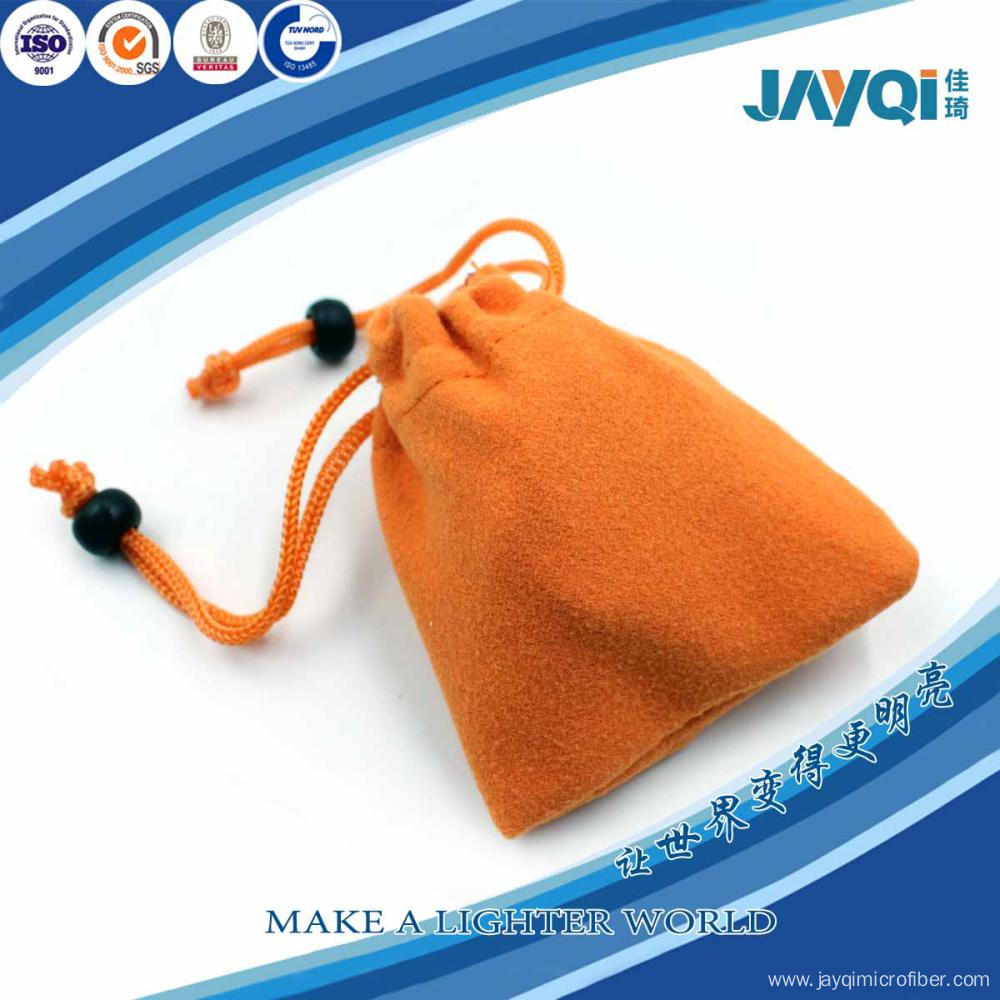 Orange Suede Microfiber Bag for Earphone