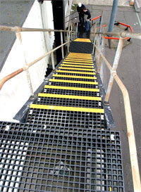 GRP PULTRUDED PROFILES WITH STAIR TREAD 